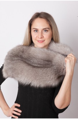 Grey fox fur collar – neck warmer